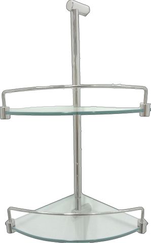 Glass Corner Shelf 2 Tier