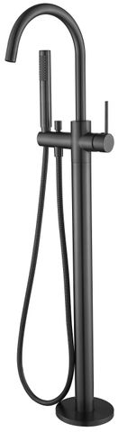 Star Gun Metal Freestanding Bath Spout with Shower