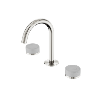 Serenity Basin Set Arc Spout With Carrara Handle Brushed Nickel