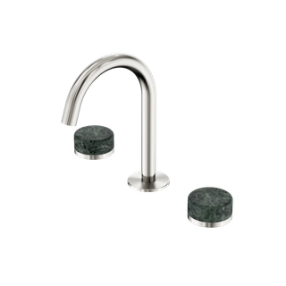 Serenity Basin Set Arc Spout With Verde Alpi Handle Brushed Nickel