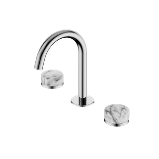 Serenity Basin Set Arc Spout With Arabescato Corchia Handle Chrome