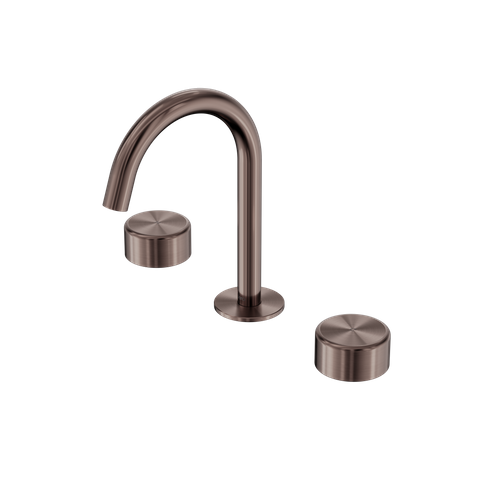 Serenity Basin Set Arc Spout With Metal Handle Brushed Bronze