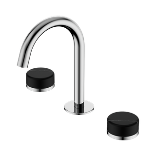 Serenity Basin Set Arc Spout With Marquina Black Handle Chrome