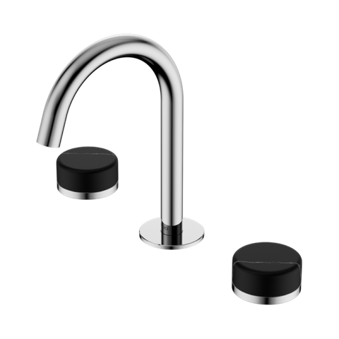 Serenity Basin Set Arc Spout With Marquina Black Handle Chrome
