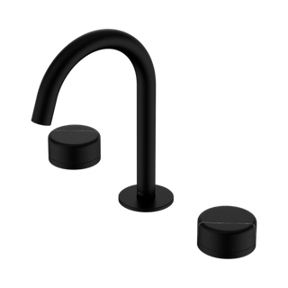 Serenity Basin Set Arc Spout With Marquina Black Handle Matte Black