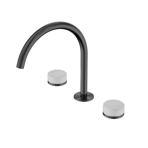 Serenity Bath/Kitchen Set Arc Spout With Carrara Handle Gun Metal