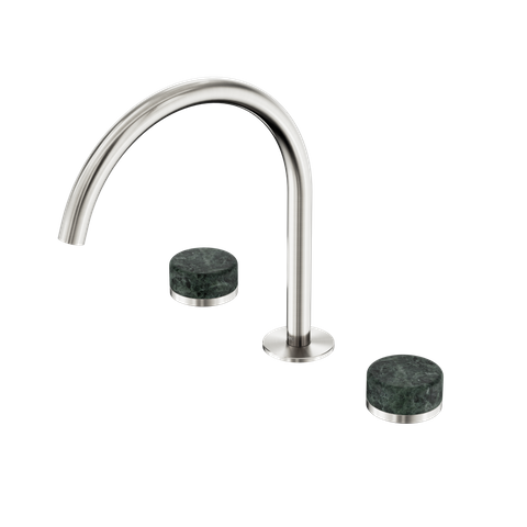 Serenity Bath/Kitchen Set Arc Spout With Verde Alpi Handle Brushed Nickel