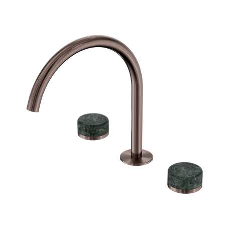 Serenity Bath/Kitchen Set Arc Spout With Verde Alpi Handle Brushed Bronze