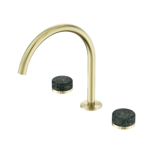 Serenity Bath/Kitchen Set Arc Spout With Verde Alpi Handle Brushed Gold