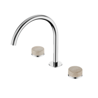 Serenity Bath/Kitchen Set Arc Spout With Rome Travertine Handle Chrome