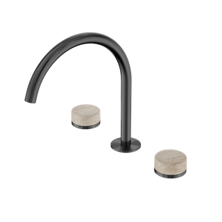 Serenity Bath/Kitchen Set Arc Spout With Rome Travertine Handle Gun Metal