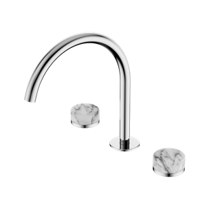 Serenity Bath/Kitchen Set Arc Spout With Arabescato Corchia Handle Chrome