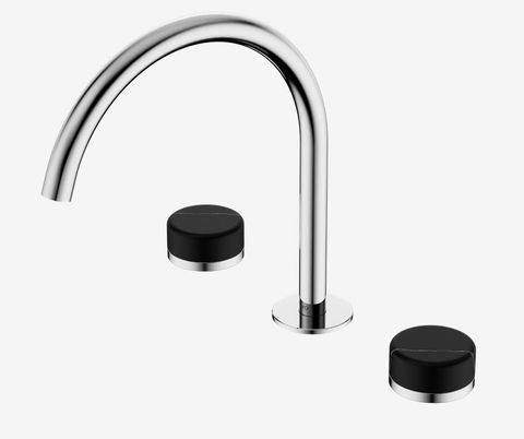 Serenity Bath/Kitchen Set Arc Spout With Marquina Black Handle Chrome