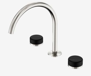 Serenity Bath/Kitchen Set Arc Spout With Marquina Black Handle Brushed Nickel