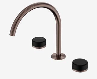 Serenity Bath/Kitchen Set Arc Spout With Marquina Black Handle Brushed Bronze