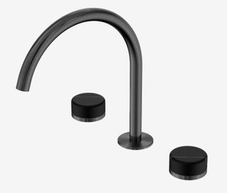 Serenity Bath/Kitchen Set Arc Spout With Marquina Black Handle Gun Metal