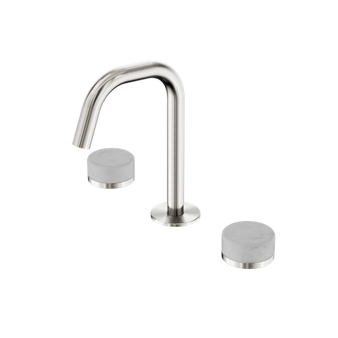 Serenity Basin Set Edge Spout With Carrara Handle Brushed Nickel