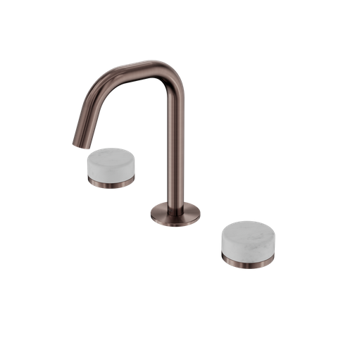 Serenity Basin Set Edge Spout With Carrara Handle Brushed Bronze