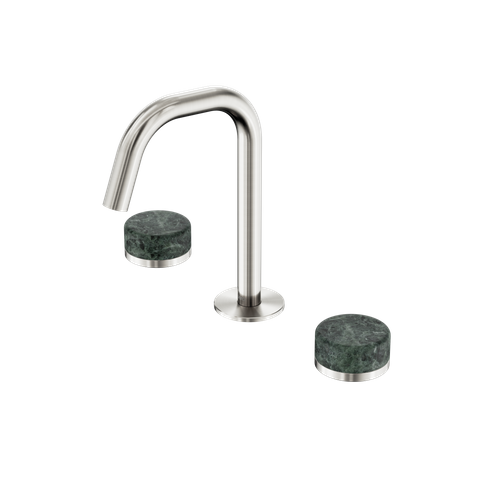 Serenity Basin Set Edge Spout With Verde Alpi Handle Brushed Nickel