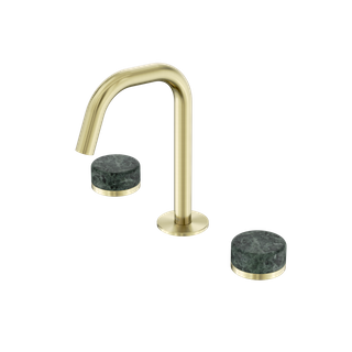 Serenity Basin Set Edge Spout With Verde Alpi Handle Brushed Gold