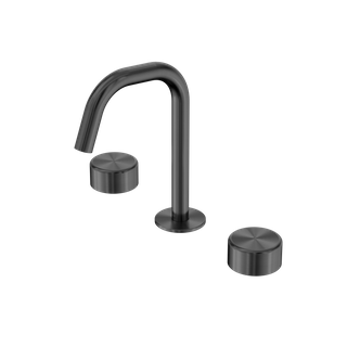 Serenity Basin Set Edge Spout With Metal Handle Gun Metal