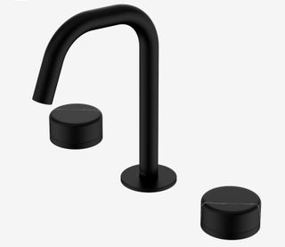 Serenity Basin Set Edge Spout With Marquina Black Handle Matte Black
