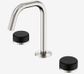 Serenity Basin Set Edge Spout With Marquina Black Handle Brushed Nickel