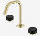 Serenity Basin Set Edge Spout With Marquina Black Handle Brushed Gold