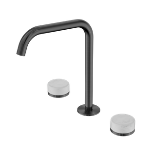 Serenity Bath/Kitchen Set Edge Spout With Carrara Handle Gun Metal