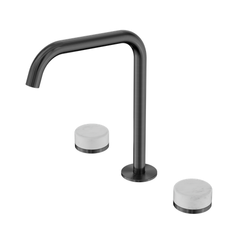Serenity Bath/Kitchen Set Edge Spout With Carrara Handle Gun Metal