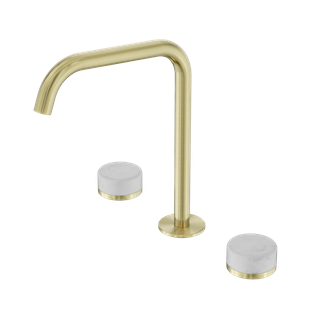 Serenity Bath/Kitchen Set Edge Spout With Carrara Handle Brushed Gold