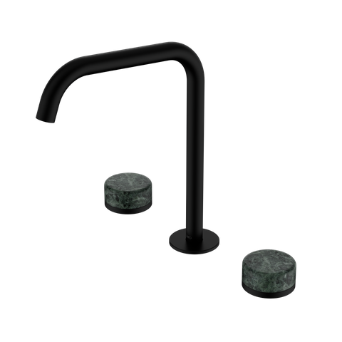 Serenity Bath/Kitchen Set Edge Spout With Verde Alpi Handle Matte Black