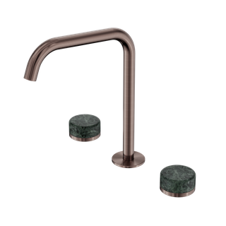 Serenity Bath/Kitchen Set Edge Spout With Verde Alpi Handle Brushed Bronze