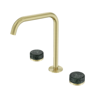 Serenity Bath/Kitchen Set Edge Spout With Verde Alpi Handle Brushed Gold