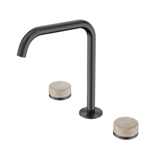 Serenity Bath/Kitchen Set Edge Spout With Rome Travertine Handle Gun Metal