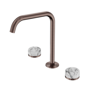 Serenity Bath/Kitchen Set Edge Spout With Arabescato Corchia Handle Brushed Bron