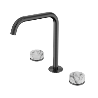 Serenity Bath/Kitchen Set Edge Spout With Arabescato Corchia Handle Gun Metal