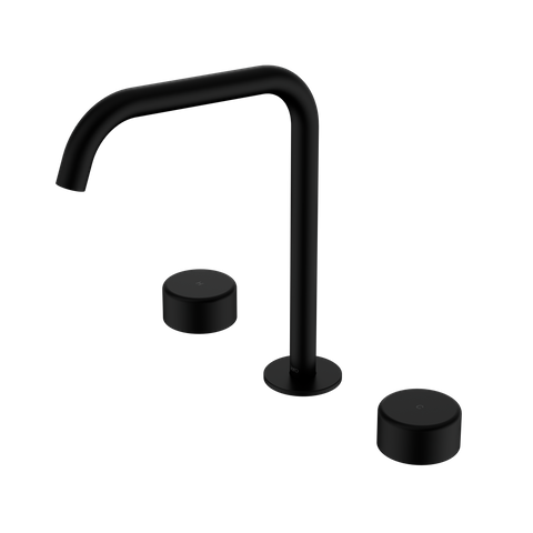 Serenity Bath/Kitchen Set Edge Spout With Metal Handle Matte Black