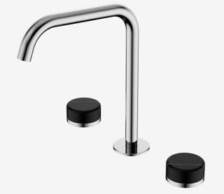 Serenity Bath/Kitchen Set Edge Spout With Marquina Black Handle Chrome