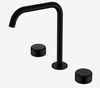 Serenity Bath/Kitchen Set Edge Spout With Marquina Black Handle Matte Black