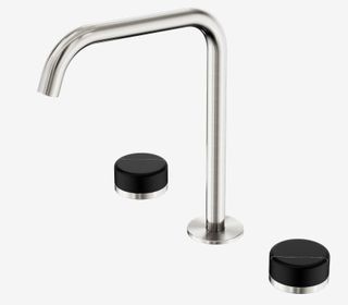 Serenity Bath/Kitchen Set Edge Spout With Marquina Black Handle Brushed Nickel