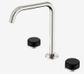 Serenity Bath/Kitchen Set Edge Spout With Marquina Black Handle Brushed Nickel