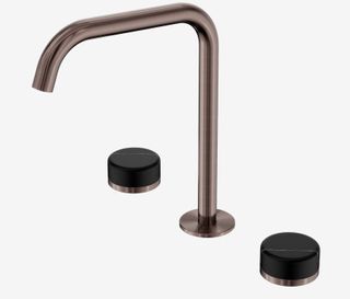 Serenity Bath/Kitchen Set Edge Spout With Marquina Black Handle Brushed Bronze
