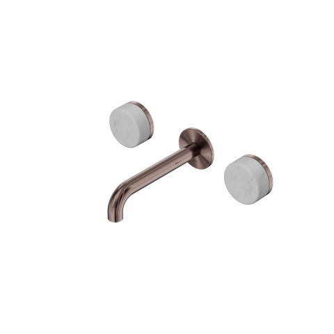 Serenity Wall Basin Set 160mm Spout With Carrara Handle Brushed Bronze