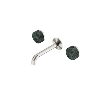 Serenity Wall Basin Set 160mm Spout With Verde Alpi Handle Brushed Nickel