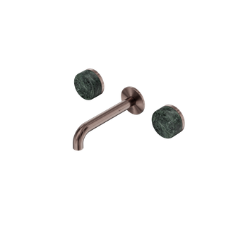 Serenity Wall Basin Set 160mm Spout With Verde Alpi Handle Brushed Bronze
