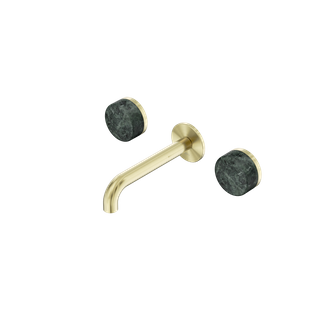 Serenity Wall Basin Set 160mm Spout With Verde Alpi Handle Brushed Gold