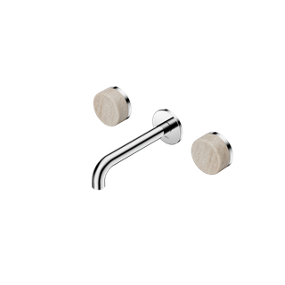 Serenity Wall Basin Set 160mm Spout With Rome Travertine Handle Chrome