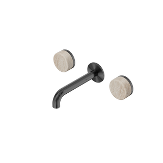 Serenity Wall Basin Set 160mm Spout With Rome Travertine Handle Gun Metal