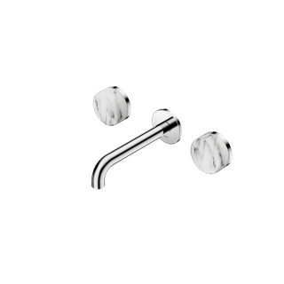 Serenity Wall Basin Set 160mm Spout With Arabescato Corchia Handle Chrome